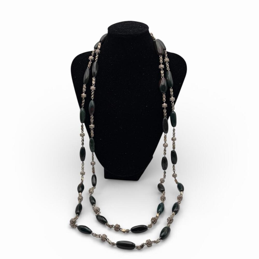 Vintage Sterling Silver Bloodstone Necklaces Set